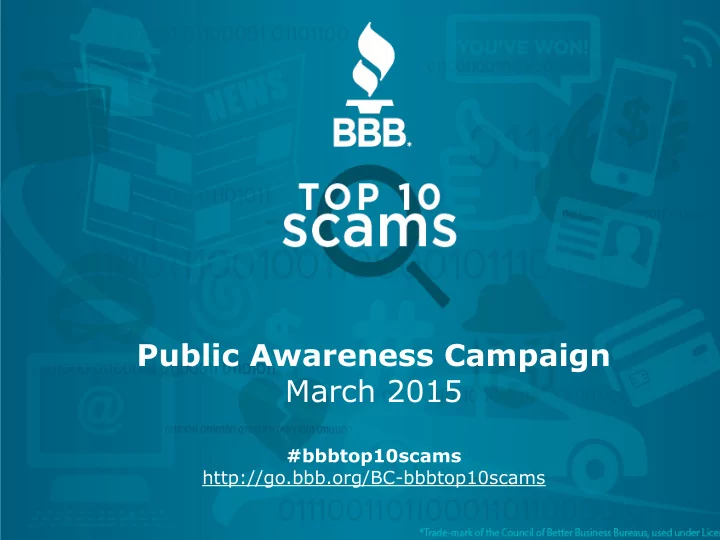 public awareness campaign march 2015