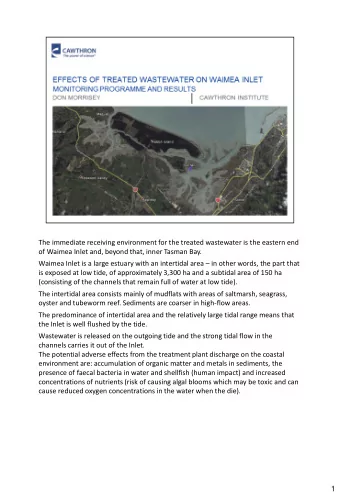 presence of faecal bacteria in water and shellfish (human impact) and increased  concentrations of