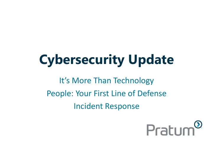 cybersecurity update