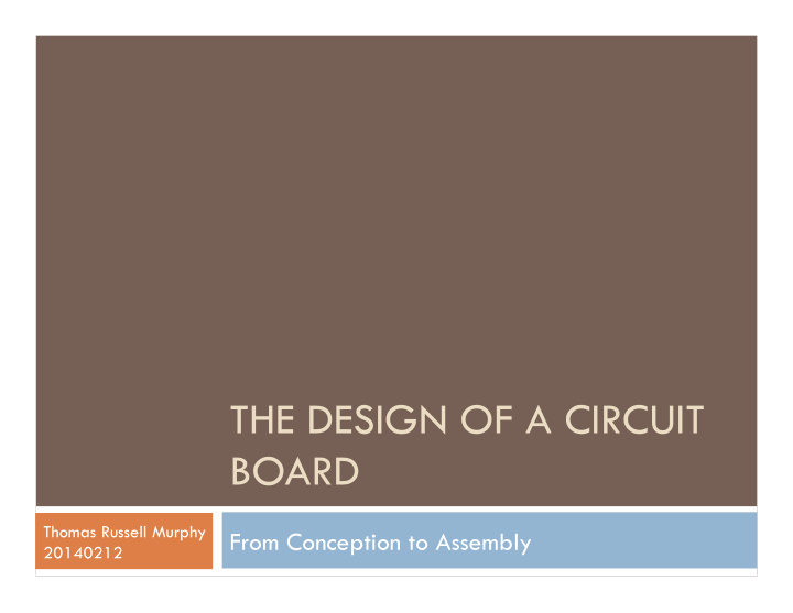 the design of a circuit board