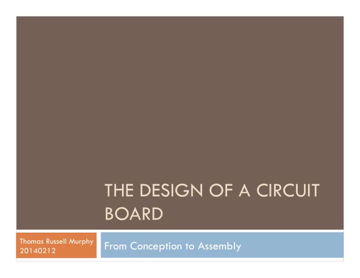 the design of a circuit board