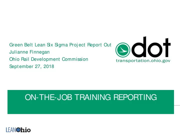 on the job training reporting
