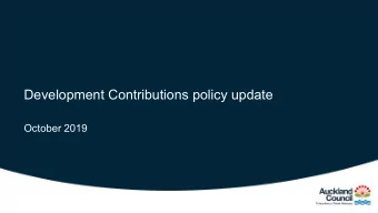 Development Contributions policy update  October 2019  Agenda    Welcome and introductions