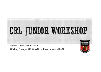 Tuesday 16 th October 2018  Wilding Lounge, 113 Woodham Road, Linwood 8062  1.  Introductions