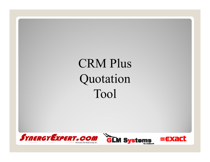 crm plus quotation tool features
