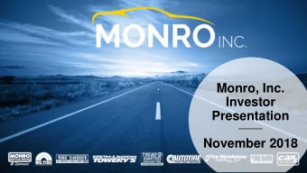 November 2018  Safe Harbor Statement and Non-GAAP Measures  Certain statements in this