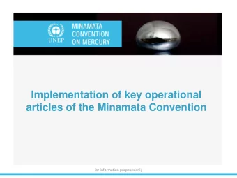 Implementation of key operational  articles of the Minamata Convention  for information purposes