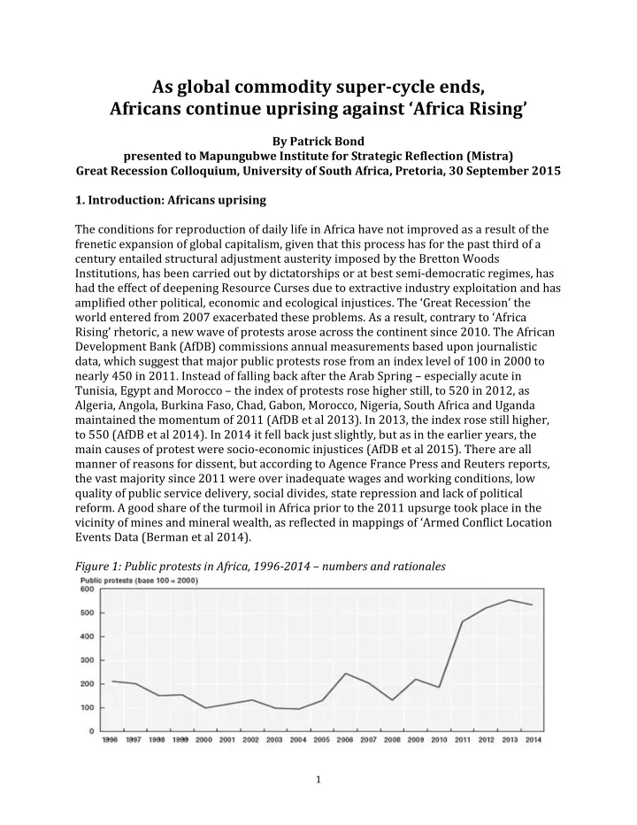 as global commodity super cycle ends africans continue