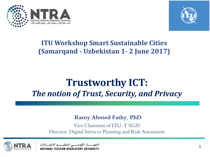 ramy ahmed fathy phd vice chairman of itu t sg20 director