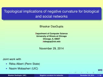 Topological implications of negative curvature for biological  and social networks  Bhaskar