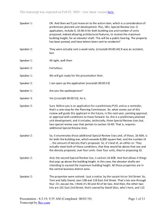 This transcript was exported on Feb 03, 2020 - view latest version here.  Speaker 1:  OK. And then