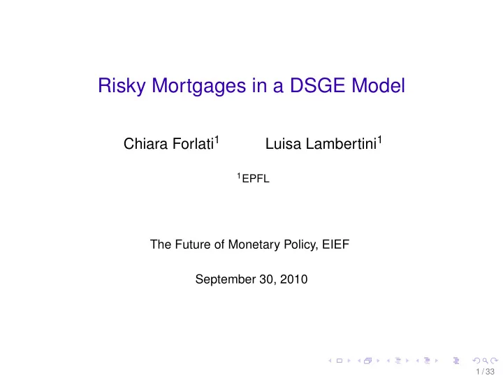 risky mortgages in a dsge model