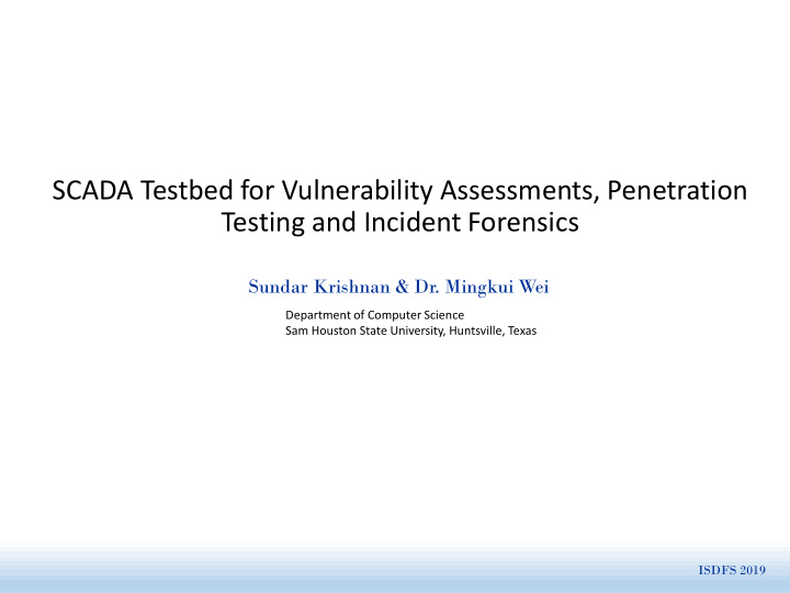 scada testbed for vulnerability assessments penetration