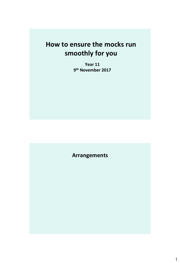 how to ensure the mocks run smoothly for you
