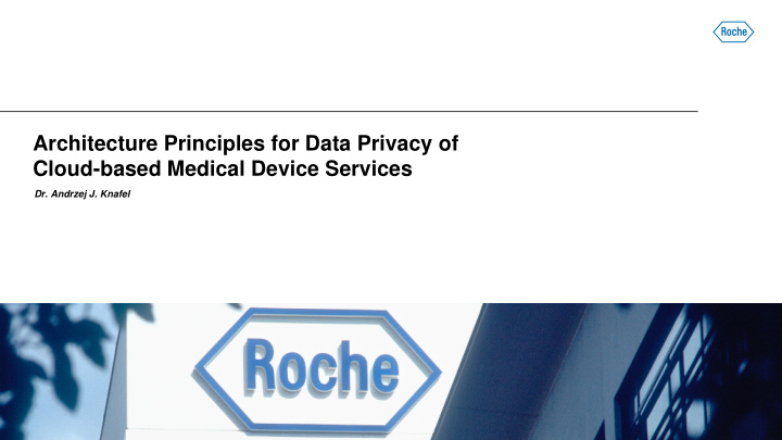 architecture principles for data privacy of cloud based