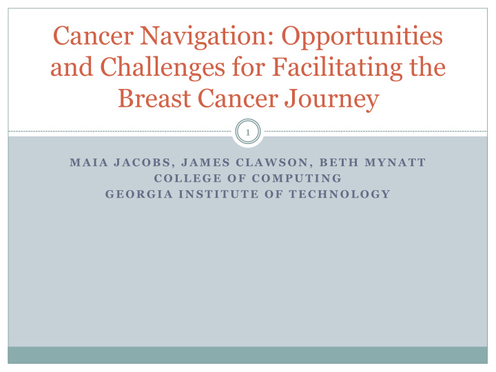 cancer navigation opportunities