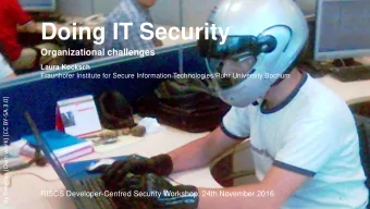 Doing IT Security  Organizational challenges  Laura Kocksch  Fraunhofer Institute for Secure