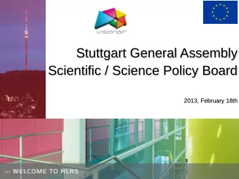 Stuttgart General Assembly  Stuttgart General Assembly  Scientific / Science Policy Board