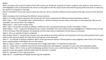 Notes Slide 2 introduces the research evidence that if left to their own preferred methods of