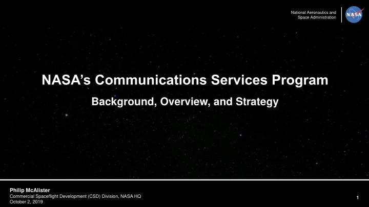 nasa s communications services program
