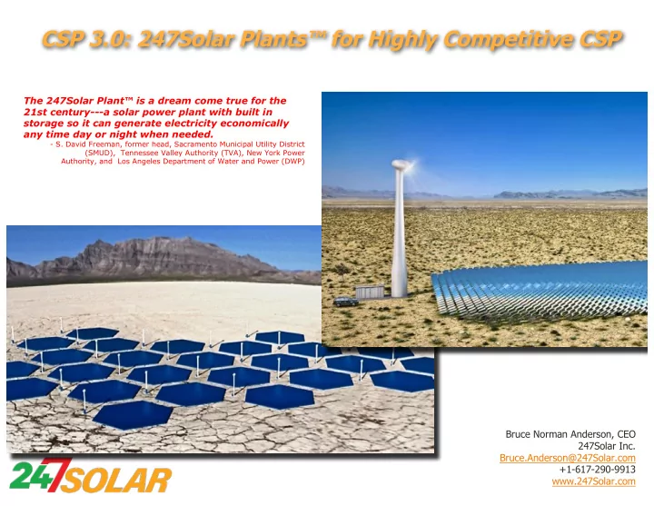 csp 3 0 247solar plants for highly competitive csp