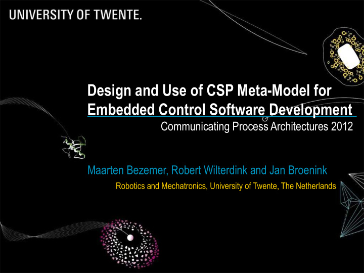 design and use of csp meta model for embedded control