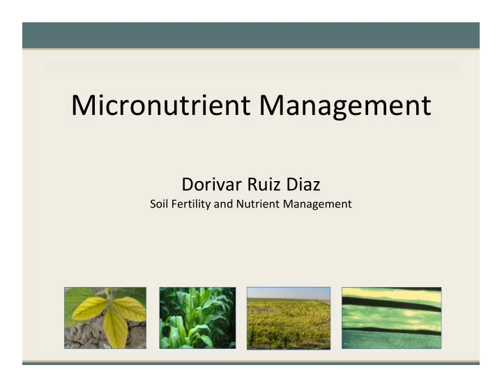 micronutrient management