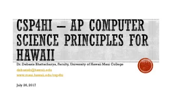 Dr. Debasis Bhattacharya, Faculty, University of Hawaii Maui College  debasisb@hawaii.edu