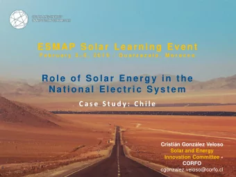 ESMAP Solar Learning Event F e b r u a r y  3  5 ,  2 0 1 9  /  O u a r z a z a t e ,  M o r o c