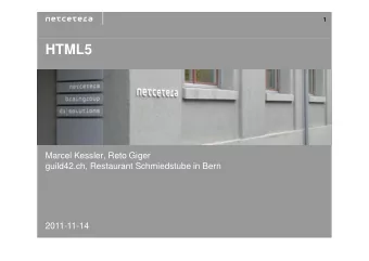 HTML5  Marcel Kessler, Reto Giger  guild42.ch, Restaurant Schmiedstube in Bern  2011-11-14  2