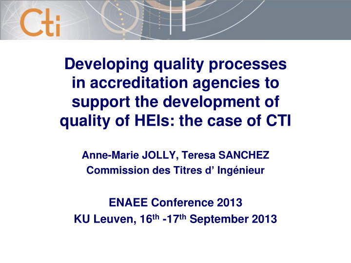 support the development of quality of heis the case of