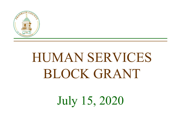 human services block grant