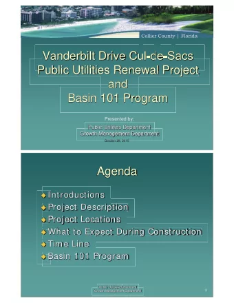 and  Basin 101 Program  Presented by:  Public Utilities Department  Public Utilities Department