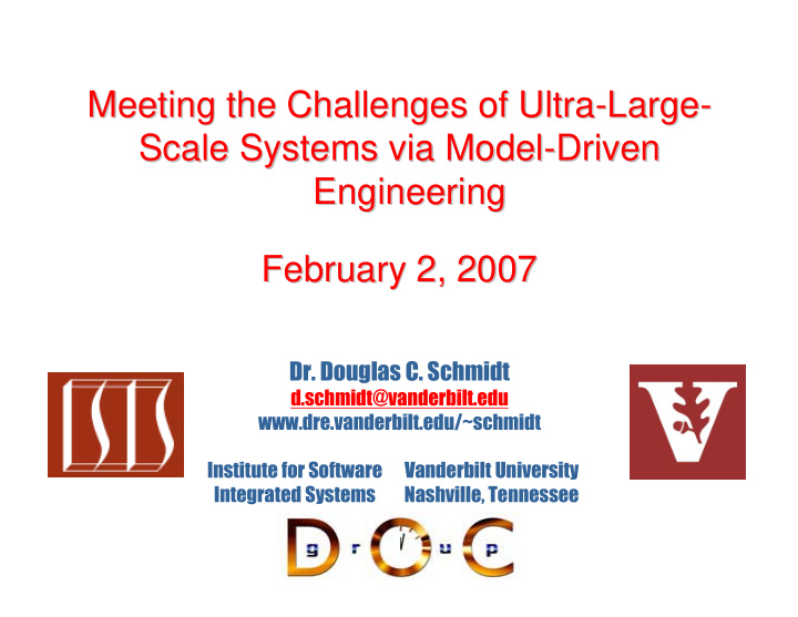 meeting the challenges of ultra large large meeting the