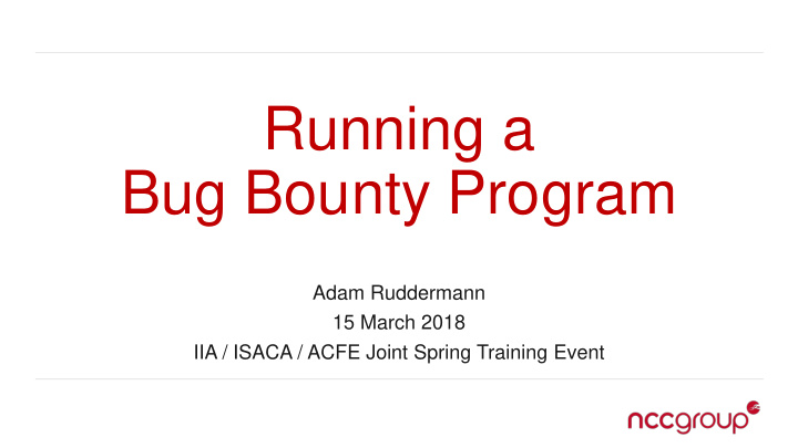 running a bug bounty program