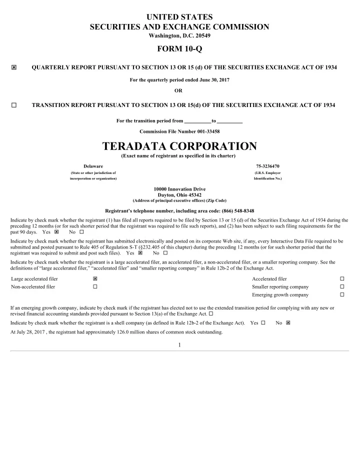 teradata corporation