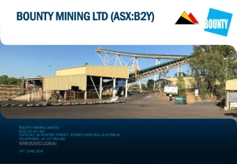 BOUNTY M  MINING LTD  TD (A  (ASX:B2Y)  BOUNTY MINING LIMITED  ACN 107 411 067  SUITE 301, 66