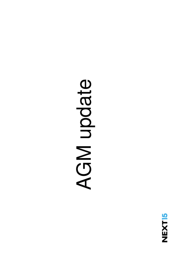 agm update industry transition