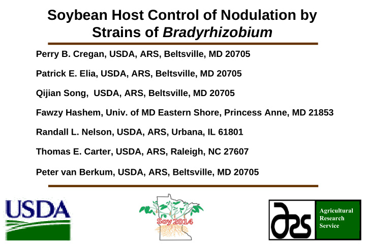 soybean host control of nodulation by strains of