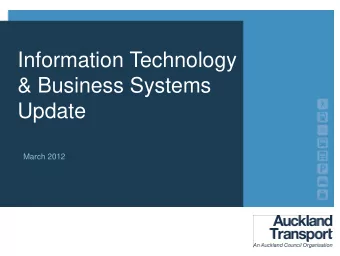 Information Technology  &amp; Business Systems  Update  March 2012  AT Services Platform  2011