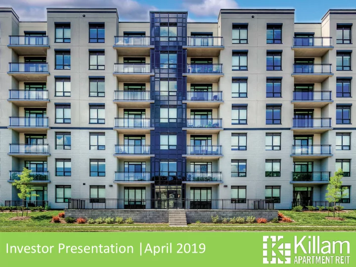 investor presentation april 2019 cautionary statement