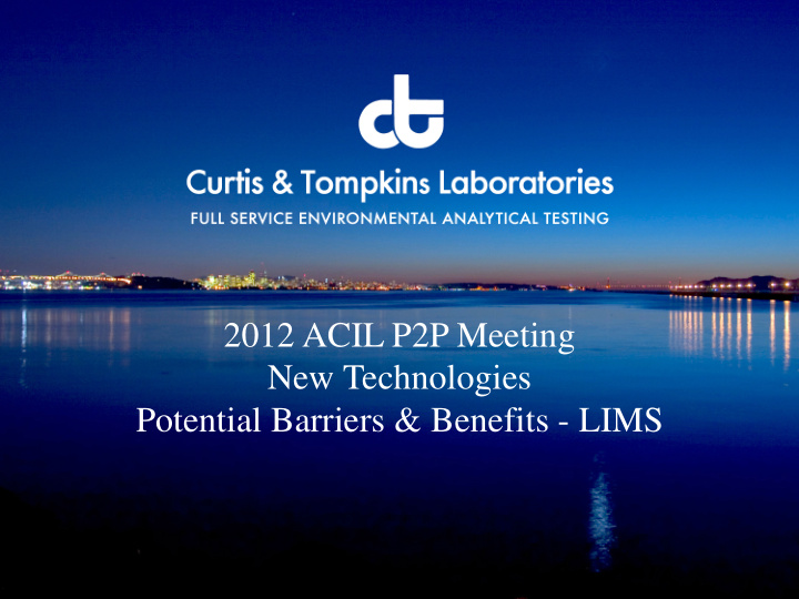 2012 acil p2p meeting new technologies potential barriers
