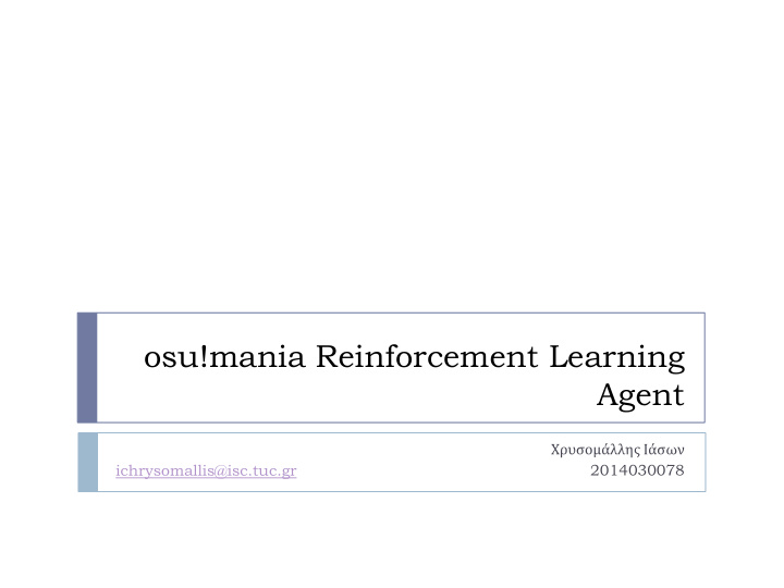 osu mania reinforcement learning agent