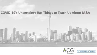 COVID- 19s Uncertainty Has Things to Teach Us About M&amp;A  ACG GLOBAL CONFERENCE  DEALSOURCE