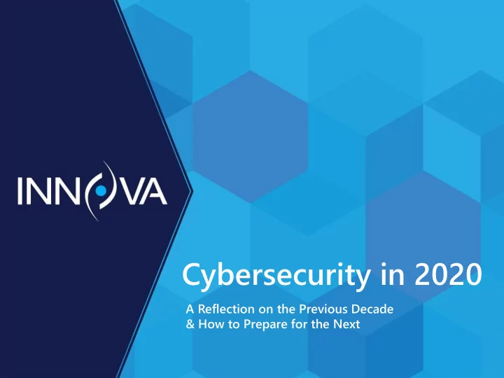 cybersecurity in 2020