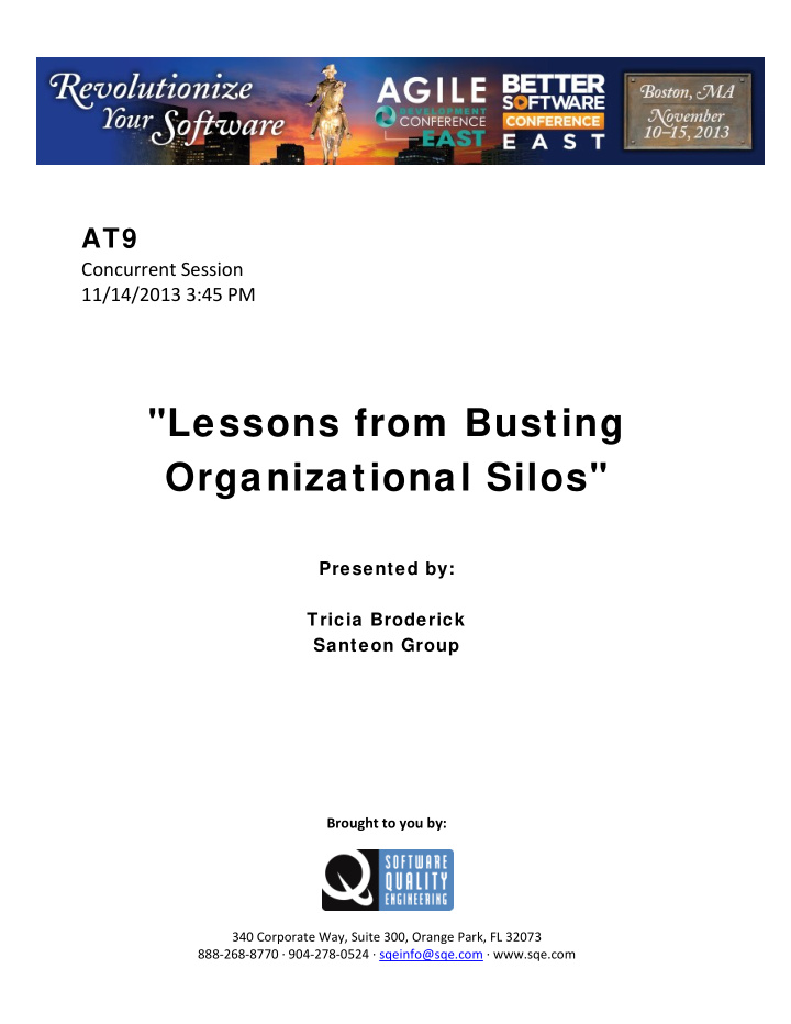 lessons from busting organizational silos