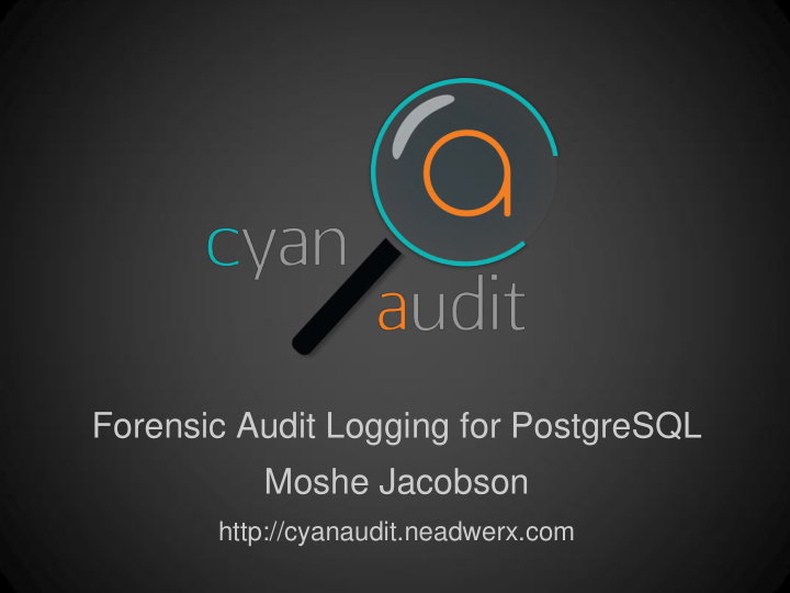 forensic audit logging for postgresql