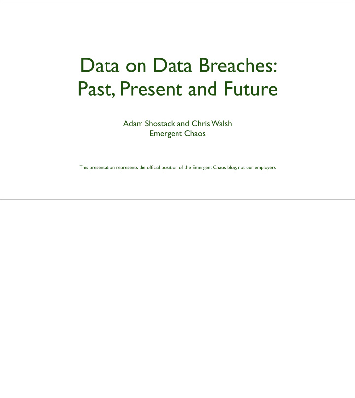 data on data breaches past present and future