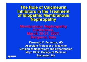 The Role of Calcineurin  The Role of Calcineurin  Inhibitors in the Treatment  Inhibitors in the