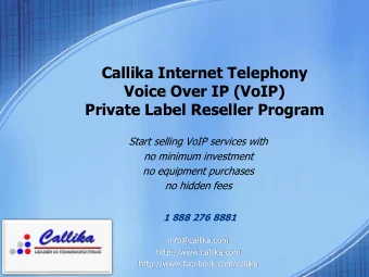 Voice Over IP (VoIP)  Private Label Reseller Program  Start selling VoIP services with  no minimum